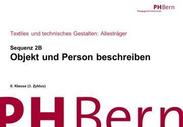 Objekt und Person beschreiben